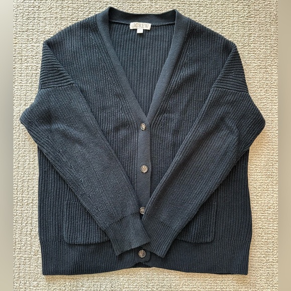 J. Crew V-neck cotton-blend cardigan sweater - Picture 2 of 4